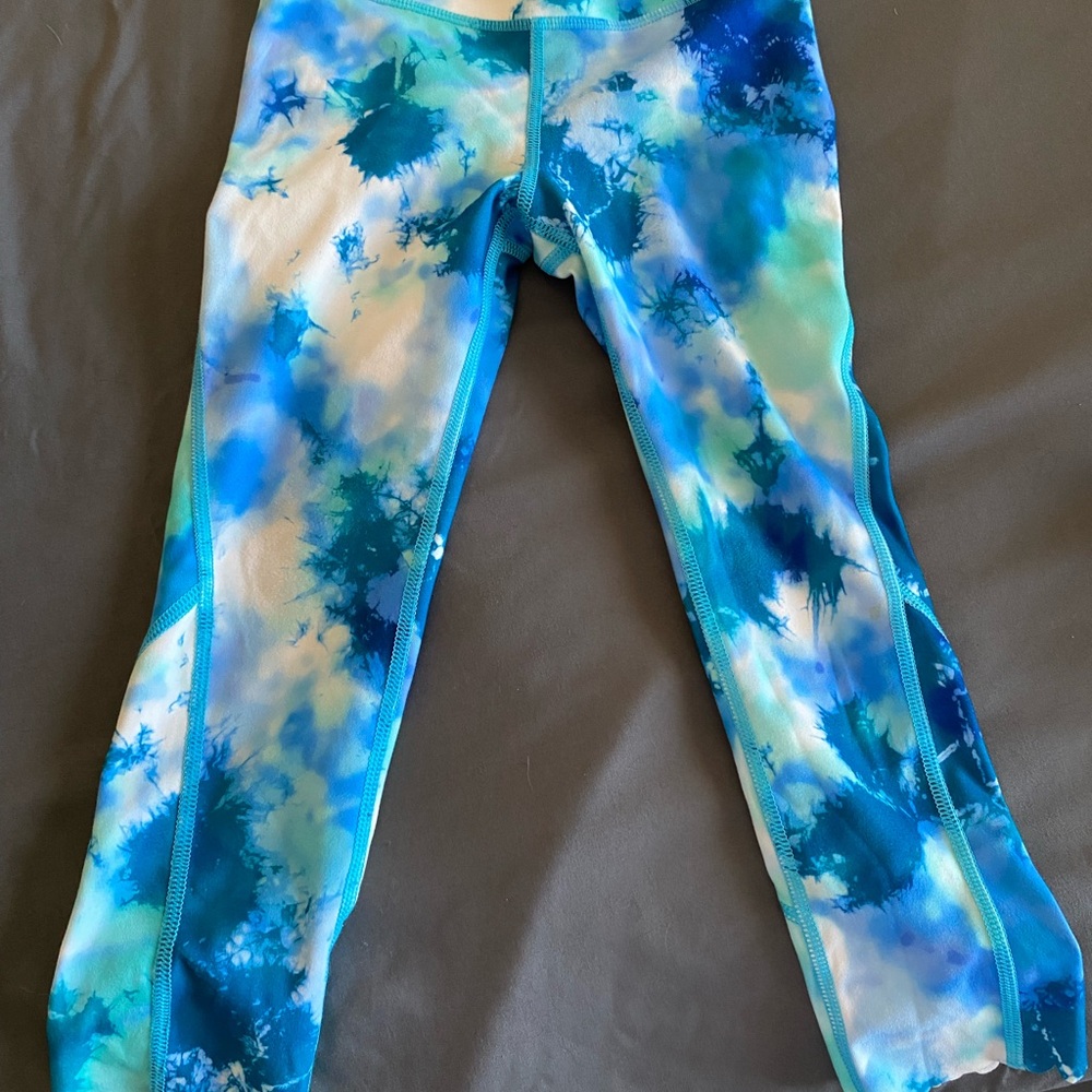 Kids Blue Tie-Dye Leggings